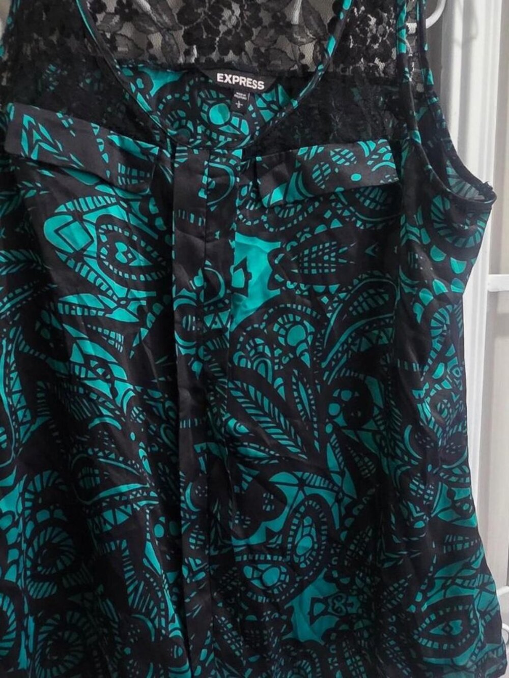 Black and teal lace tank top #goth #alternative